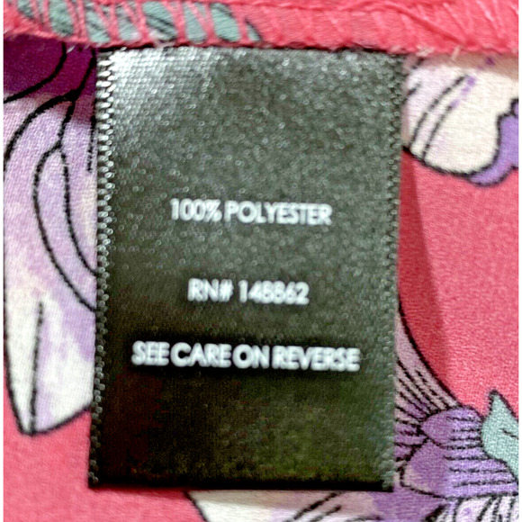 Torrid Plus Size Short Sleeve Tunic Top Blouse 18/20 Pink Floral Sheer Relaxed - Picture 7 of 8